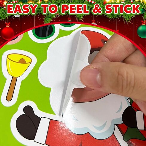 Christmas Stickers for Kids Stocking Stuffers: 24 Sheets Make Sticker Yourself Christmas Santa Snowman Stickers for Kids Christmas Crafts Party Supplies Holiday Stickers Bulk Classroom Activities in Saudi Arabia