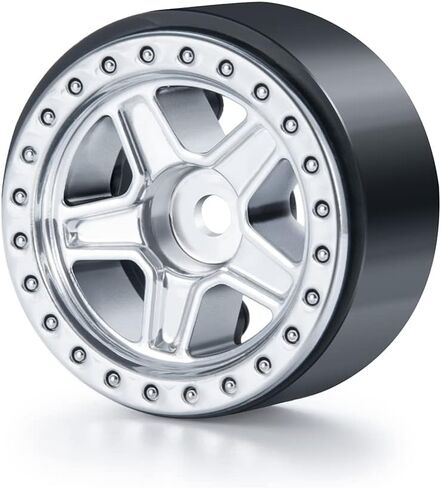4Pcs SCX24 Wheels 5-Spokes Hub 1.0" Micro Beadlock Wheels for 1/24 Axial SCX24 Deadbolt RC Car (Black) in Saudi Arabia