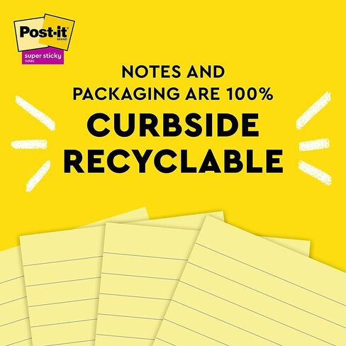 ورق ملاحظات لاصق للغاية معاد تدويره بنسبة 100% من Post-it، 2X قوة الالتصاق، 4x6 بوصة، 4 وسادات، 45 ورقة/وسادة، مجموعة Oasis (4621R-4SST) in Saudi Arabia