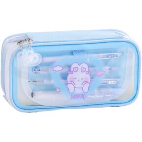 Cute Pencil Case Multilayer Large Capacity Pen Bag Rabbit Kawaii Pen Case Pencil Pouch Gift (Pink)