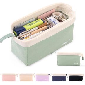 CICIMELON Wide-Open Pencil Case Big Capacity Pencil Pouch Portable Pen Bag School Supplies for Students Boys Girls, Green
