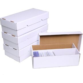 NUMINA 1600 Card Storage Box Organizer for Trading Card Collection, Heavy Duty Sports Card Storage with 2 Row Sorting Tray & Cardboard Box with Dividers for TCG/Magic/Mtg (4 Pack)