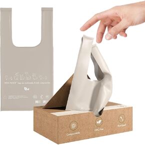 أكياس فضلات الكلاب بمقابض - 200 كيس نفايات للكلاب قابل للتحلل البيولوجي والتحلل البيولوجي لمشي الجراء، والسفر، وحقيبة قمامة الحيوانات الأليفة الفاخرة من نشا الذرة، خالية من التسرب، 38.1 سم × 20.32 سم in Kuwait