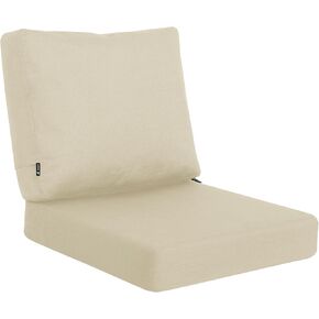 Favoyard Deep Seat Patio Cushions 22 × 22 inch Rainproof & Fadeness Furniture Cushion Set for Outdoor Chair Couch with Polyester-linen Fabric & Removable Cover, Hidden Zipper and Adjustment Staps