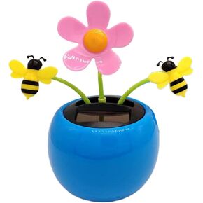 Blue Car Dashboard Decoration | Flower Car Decoration | Car Solar Dashboard Toy, Solar Powered Dancing Sunflower for Car Home Offices Tabletop Decorations Gifts for Men and Women