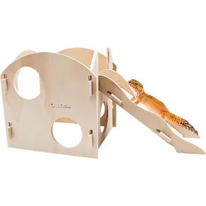 Bearded Dragon Tank Accessories, Wooden Playground Decor Hide for Enclosures Aquariums for Reptiles Spider Gecko Snake, Bearded Dragon Basking Platform