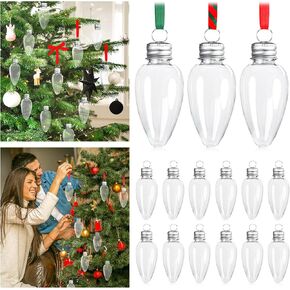 Christmas Tree Balls,3.5inch Clear Plastic Fillable Ball Tree Balls,Clear Balls Ornaments for Christmas Hanging Ornaments (30)