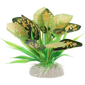 Plastic Aquarium Plants, Artificial Plastic Aquatic Plants, Decorative Pet Fish Plants, for Aquarium Decorations, Green Yellow