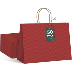 GSSUSA 100 Pack Paper Gift Bags 5.25x3.75x8'' Small Paper Bags with Handles Bulk, Brown Kraft Paper Bags for Small Business, Sturdy Grocery Retail Shopping Bags, Birthday Party Favor Bags, Craft Bags