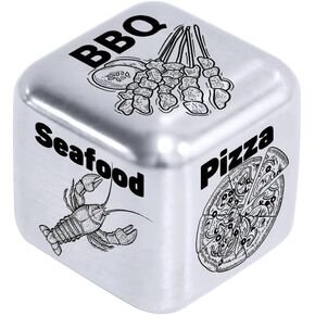 Stocking Stuffers for Women and Men Santa Swap Gift Exchange Dice Steel Food Decision Dice Valentine's Gifts for Boyfriend Husband Dinner Decision Dice for Couples