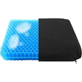 Cooler Gel Seat Cushion for Wheelchair - Breathable & Cool Office Chair Cushions Elastic Honeycomb Structure Pressure Relief Car Seat Cushion Gel Seat Cushion for Long Sitting (Regular)