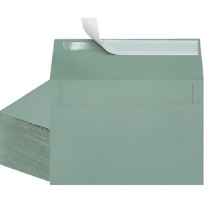 50 Pack Sage-Green A7 Envelopes 5.2 x 7.2 Self Seal Envelopes for 5x7 Cards, Weddings Invitation Cards, Greeting Cards, Baby Shower Invitations, Graduation