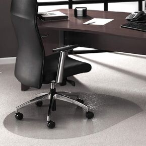 "Floortex Cleartex UltiMat Polycarbonate Chair Mat for Low/Medium Pile Carpets up to 1/2"" Thick, 49"" x 39"", Contoured, Clear (AFCRCM35048)" (AFCRCM39049)