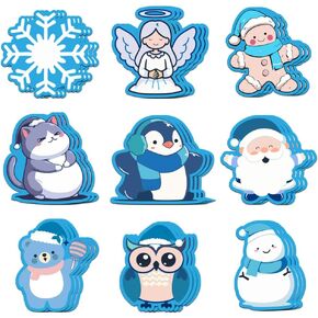 36Pcs Christmas Sticky Notes Winter Cartoon Self-Stick Notepads Snowman Snowflake Penguin Angel Gingerbread Man Decorative Memo Pad Notes Removable for Xmas Work Study Home Office Classroom