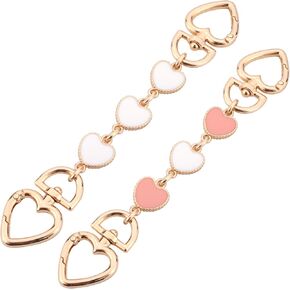 2pcs Bag Extender Chains, Cute Heart Purse Strap Extender Exquisite Bag Charm Wallet Extender Chain Purse Chain Strap Replacement for Handbags Purses (Black, White)