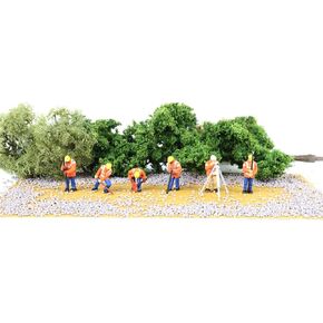 Bachmann Trains - Miniature Scale Figures - Highway Maintenance Crew (6pcs/pk) - HO Scale