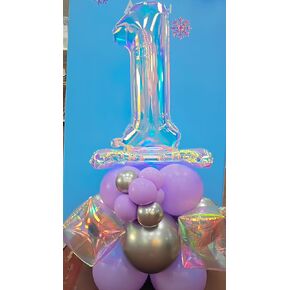 3Pcs 32 inch Iridescent 4D Round Ball Balloons for Spring/Holographic Balloons/Star Clear Foil Decorative Folding Rainbow/Under The Sea Mermaid Groovy party decoration