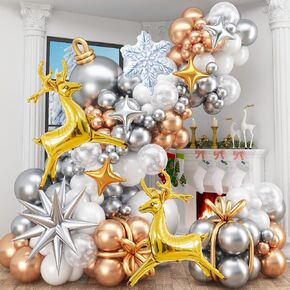 Christmas Balloon Arch Kit 146 Pcs Pink Red Green Teal Blue Latex Balloons Garland Pink Green Xmas Candy Canes Swirl Foil Balloon for Christmas Baby Shower New Year Holiday Birthday Party Decor