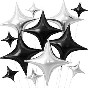 بالونات نجمة ذهبية، 12 قطعة من بالونات رقائق معدنية بأربعة زوايا، 66 سم و25 سم، بالونات هيليوم مايلر ذهبية رباعية الزوايا لعيد الميلاد والذكرى السنوية وحفلات الزفاف وحفلات الزفاف in Kuwait