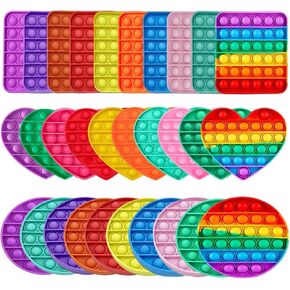 Multicolor 10 Pack Fidget Toys,Push Pop Fidget Sensory Toys Set,Stress Relief Gifts for Kids & Adults,Pop Bulk & Party Favors Toddler Toys for Easter Gifts,Party Supplies,Classroom Prizes