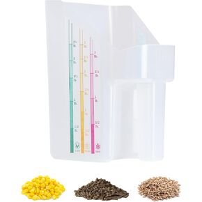 Tackmore Plastic Feed Scoop With Clearly Labeled Indicators Feed Scoop Allow for Accurate Measurement Grains, Pellets, Sweet Feed, Water Feeder