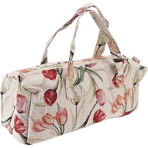 GOTOTOP Knitting Needles Bag Knitting Bag Yarn Storage Bag Household Fabric Crafts Knitting Needles Storage Sweater Woven Organizer Bag Rose 15.75 x 5.51 x 5.51inch