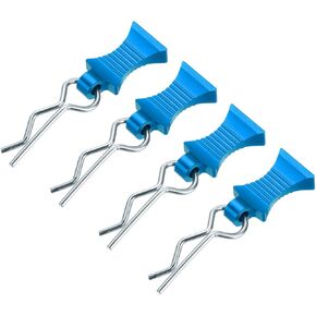 DMiotech 4Pcs Body Clips Pins with Pull Tabs, Blue Universal RC Cars Parts Shell Replacement Parts for All 1/10 1/12 Scale RC Car