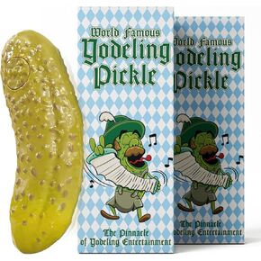DR DINGUS Yodeling Pickle - (2 حزمة مخلل) - تغني أغنية Yodel الخفيفة - تجعل أي شخص يضحك - أفضل هدية غناء للأصدقاء وزملاء العمل في العائلة