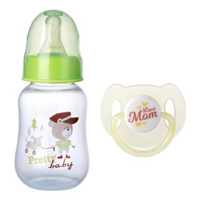 JIZHI Reborn Baby Doll Feeding Bottle and Magnetic Pacifier Set, Baby Doll Accessories for Reborn Baby Dolls, Pretend Play Feeding Toy Kids Gift, Green
