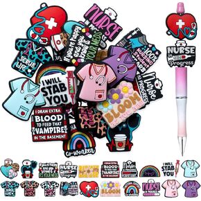 20PCS Nurse Silicone Focal Beads for Pens Characters Hospital Theme Silicone Beads for Keychain Colorful Silicone Beads Bulk for Making DIY Gift Necklace Bracelet Jewelry