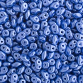 100 Grams Czech Superduo 2-Hole 2.5x5mm Pastel Light Blue for Jewelry Making and DIY Crafts