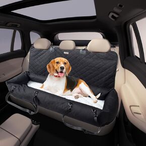 Dog Car Seat Bed for Small Dogs, Pet Booster Seat, Puppy Car Seat, Dog Bed for Car Front and Back Seat, Dog CarSeat Carrier for Small&Medium Sized Dogs Up to55lbs (BLACK1, Medium)
