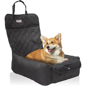 Dog Car Seat Bed for Small Dogs, Pet Booster Seat, Puppy Car Seat, Dog Bed for Car Front and Back Seat, Dog CarSeat Carrier for Small&Medium Sized Dogs Up to55lbs (BLACK4, Medium)