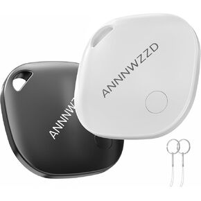 علامات ANNNWZZD مكونة من 4 قطع من أجهزة تتبع الهواء مع Apple Find My (iOS فقط) تتبع مفاتيحك، ومحفظتك، وأمتعتك، وحقيبة الظهر، وخفيفة الوزن للغاية، تأتي مع 4 حلقات مفاتيح جميلة