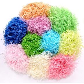 Multicolor Easter Bsket Grass, 10 Colors Paper Shred Easter Grass Recyclable Paper Grass for Easter Gift Basket Boxes Filler Easter Party Decoration Supplies