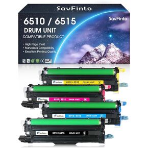 6510 6515 108R01420 108R01419 108R01418 108R01417 Drum Unit Replacement for Xerox Phaser 6510DN 6510DNI 6510DNM 6510N WorkCentre 6515DN 6515DNI 6515DNM 6515N Printer (4-Pack)