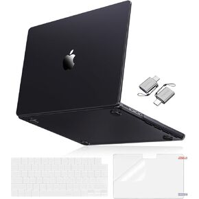 MOSISO Compatible with MacBook Pro 16 inch Case 2024 2023 2022 2021 M4 M3 M2 M1 A3403 A3186 A2991 A2780 A2485,Ultra-Thin Natural Original Color Hard Case&Keyboard Skin&Screen Film&Type C, Space Black