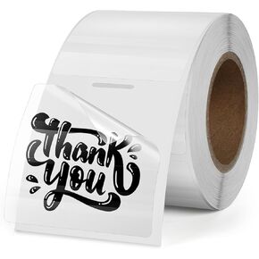 Transparent Thermal Labels 3 × 2 Inch Self Adhesive Printer Clear Stickers Vinyl Waterproof Roll Decals Rectangle Name Tag for Address Design DIY Logo Business 300 PCS