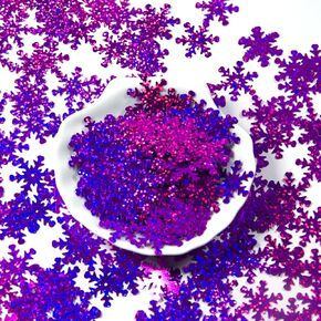 Silver Snowflake Decorations for Crafts, 2080 Pcs Snowflake Glitter Laser Sequins, 0.9 Inch Plastic Shinny Glitter Christmas Snowflake Ornaments for Birthday Wedding, Bridal Shower, DIY Projects