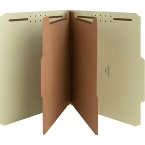 01057 Classification Folder, 2-Inch Exp, Letter, 2-Div, 10/BX, GYGN