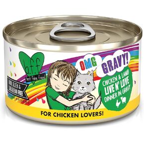 Weruva B.F.F. OMG - Best Feline Friend Oh My Gravy!, Chicken Cloud 9 with Chicken in Gravy, 5.5oz Can (Pack of 8)