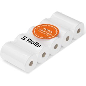 MUNBYN 2 1/4" x 50' Thermal Paper (5 Rolls), BPA Free Receipt Paper, 58mm Thermal Receipt Paper Fits All 58mm Mini Thermal POS Printer, Square Terminal Credit Card Machines