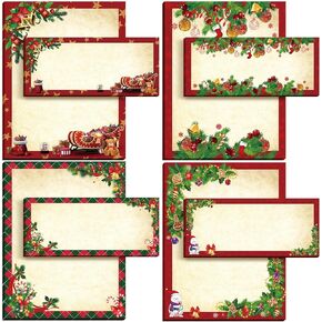 60 Sets #10 Christmas Envelopes with Letter Paper 8.5 x 11'' Vintage Printer Paper Christmas Letter Paper Writing Paper and Envelopes for Festive Letters Checks Holiday Mail Supplies