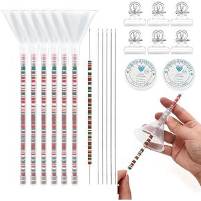 JarThenaAMCS 6Pcs Beading Funnel Beading Tool Kit 6Pcs Beading Needle 6Pcs Clip 2 Roll Thread Cray Bead DIY Tool Set for Jewelry Necklace Bracelet Craft Making