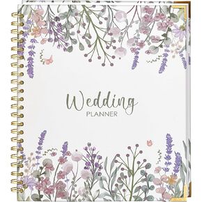 Complete Wedding Planner and Organizer for Brides: Hardcover Bridal Planning Book with Soft Floral Design, 11.8 x 10.6 Inches, Monthly Countdown Calendar, Checklists, Timelines, Budgeting & Keepsake Features