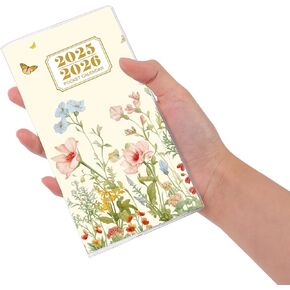2025-2026 Pocket Calendar for Purse, 2 Year Monthly Pocket Planner, Planner Small Size (6.5" x 3.5"), Jan 2025 to Dec 2026 Calendar for Organizing & Planning (Brocatel)