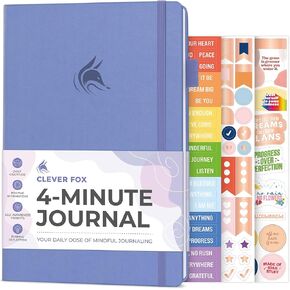 Clever Fox Four-Minute Journal – Daily Positivity Journal with Prompts – Motivational Affirmation, Mental Health & Habit Tracker (Forest Green)