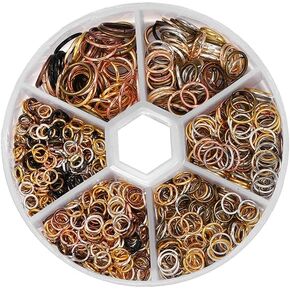 970 Pcs Multicolour Metal Jump Rings Small Crafts Jump Rings Jewelry Connectors Jump Rings Assorted Size Connector Rings Open O Rings for Keychain Making Jump Rings Jewelry Findings