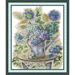 ITSTITCH Stamped Cross Stitch Kits- Full Set of Embroidery for Beginners or Adults,14 CT 2 Strands DIY Pixie Hollow Patterns Counted Arts Craft 16.1×20.5 inch
