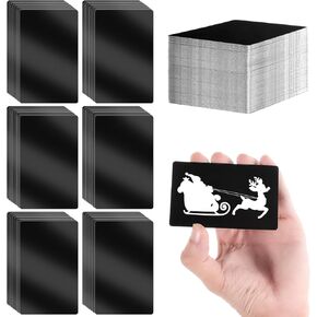 300 Pcs Metal Business Cards, Engravable Blanks Aluminum Business Cards Thickness 0.21mm Metal Cards Id Card Blank for Cnc Engraver Laser Engraving DIY Cards